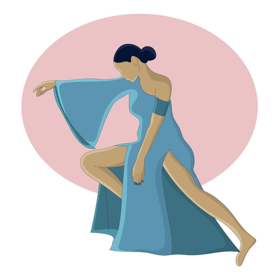Flat design of girl with dancing action vector