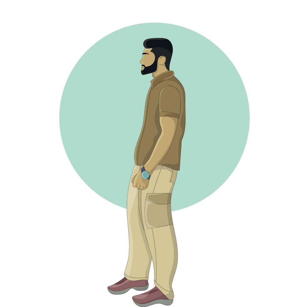 Flat design of standing handsome guy vector