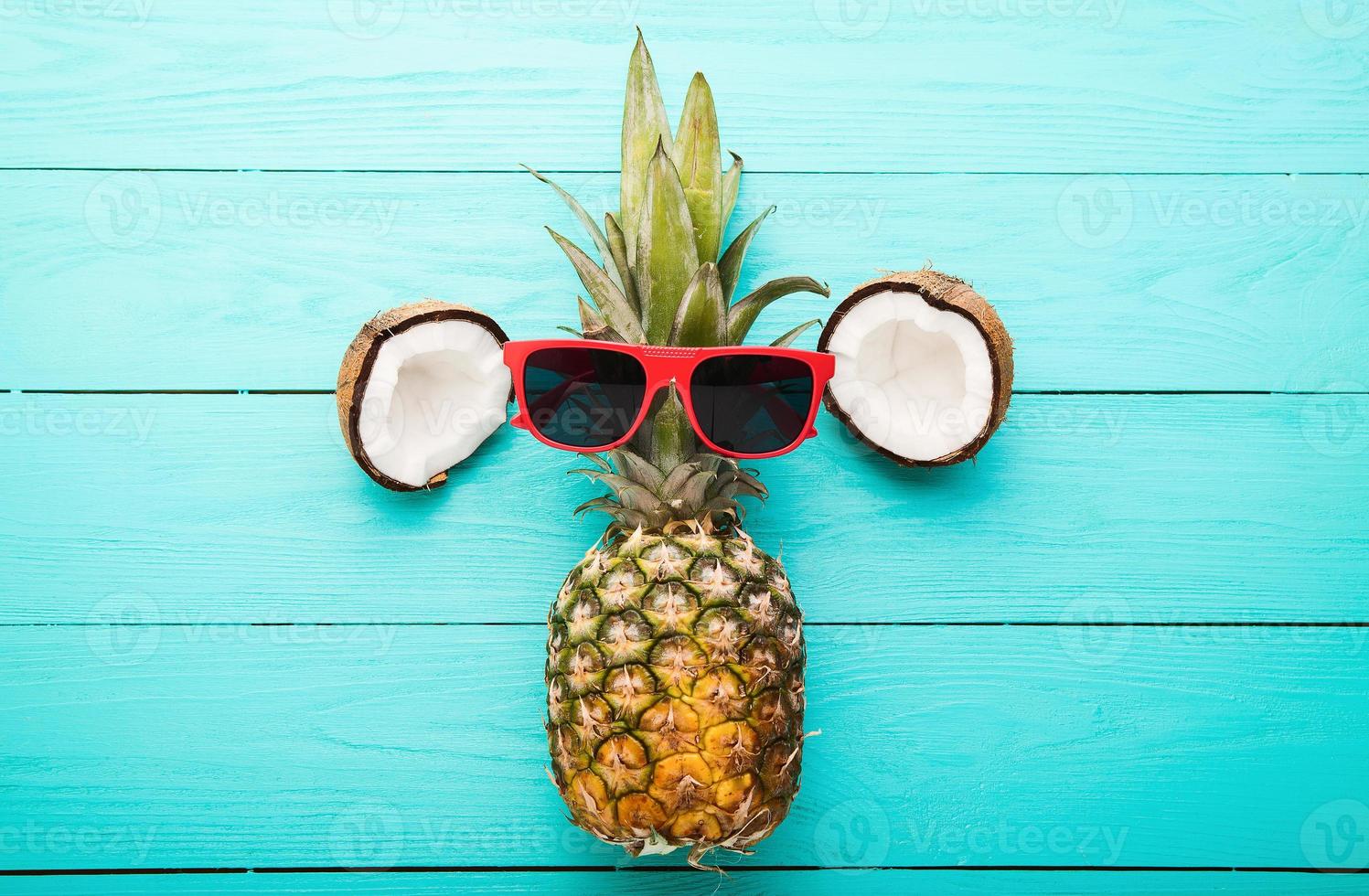 Summer conceptual background, summer accesories close up top view photo