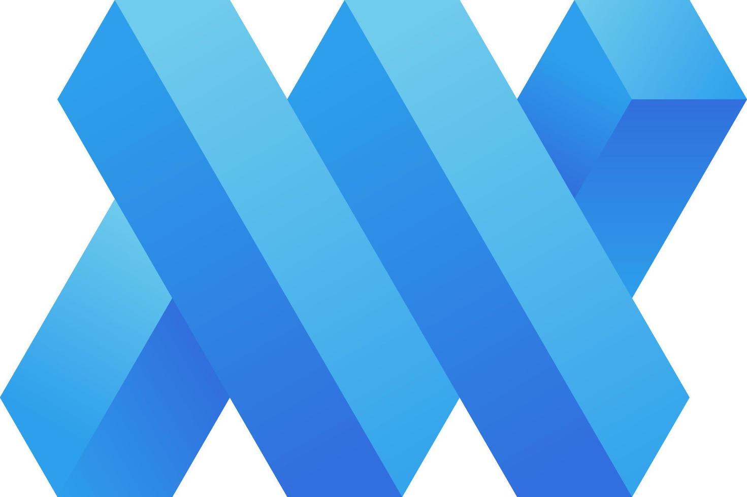 3d optical illusion of cross shape. 3d illusion cross shape of block. 3d geometric blue spiral blocks. Vector illustration for logo, design or art with perspective illusion blocks