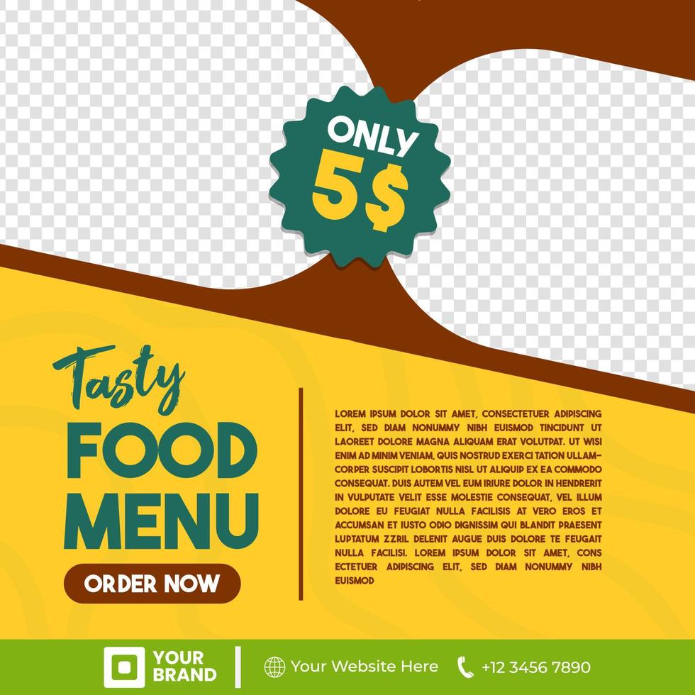 Food friend Social Media Post Template with a bright colorfull design beat, perfect for increasing appetite vector