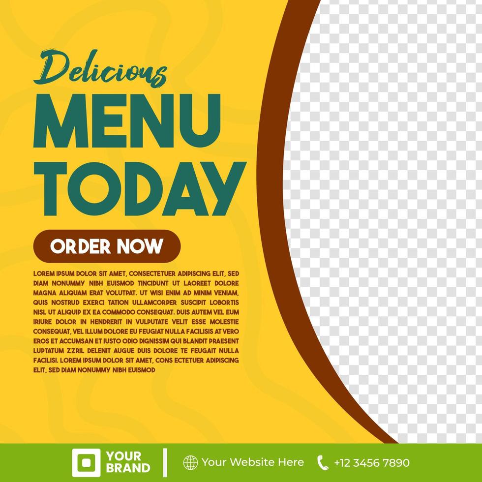 Food friend Social Media Post Template with a bright colorfull design beat, perfect for increasing appetite vector