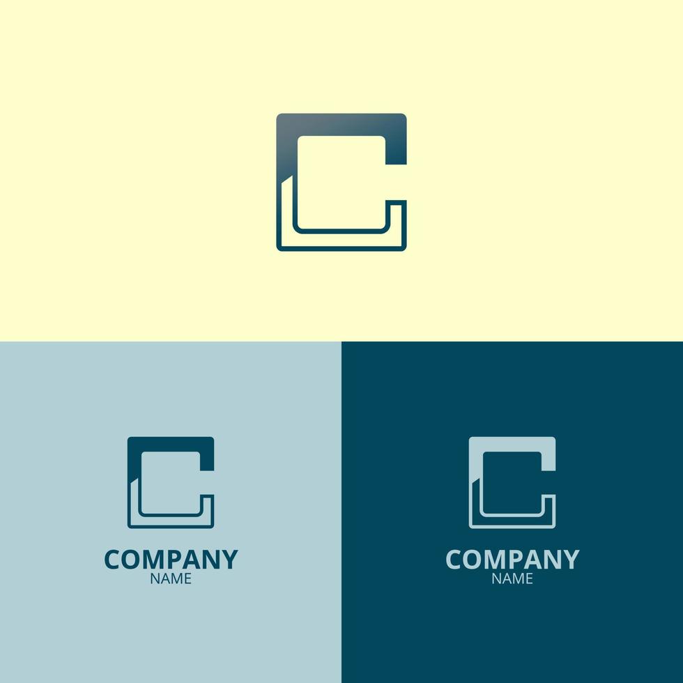 Letter C Logo Template with an elegant and professional, elegant and professional blend of dark blue and light gray gradation colors, perfect for your company identity vector