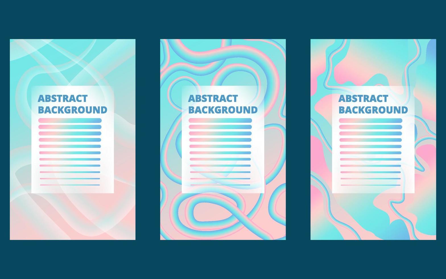a collection of abstract background templates, with muted but professional, light blue and pink gradient color themes, perfect for your company's graphic elements vector