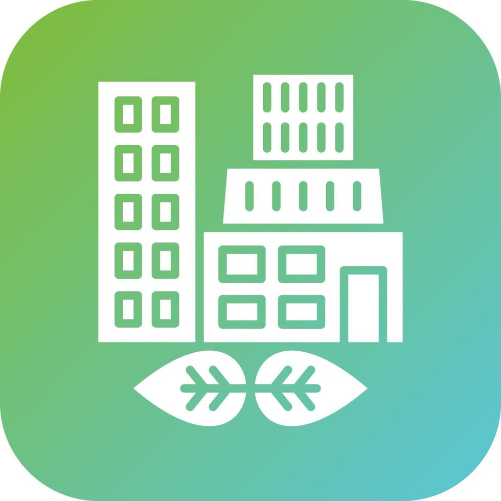 Green City Vector Icon Style