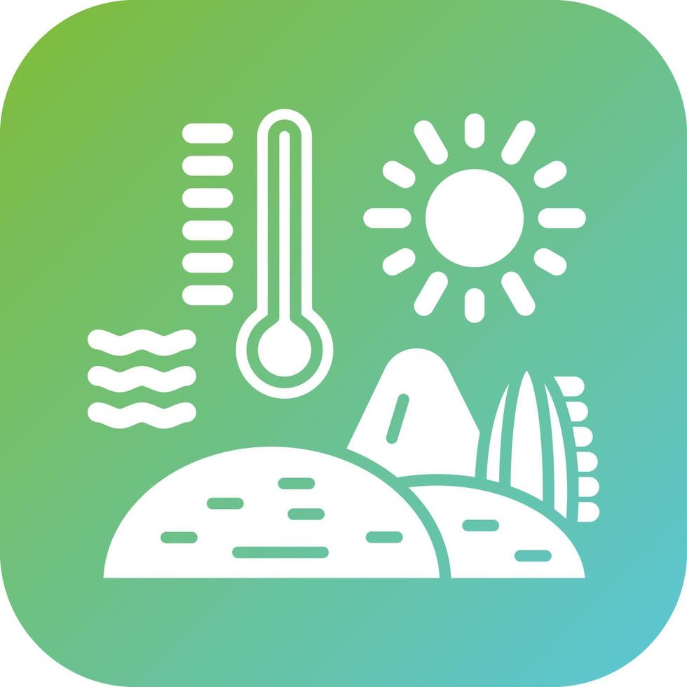 Desert Hot Weather Vector Icon Style