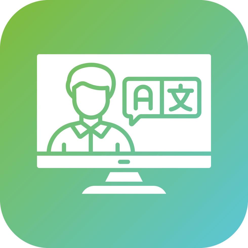 Online Language Teacher Vector Icon Style