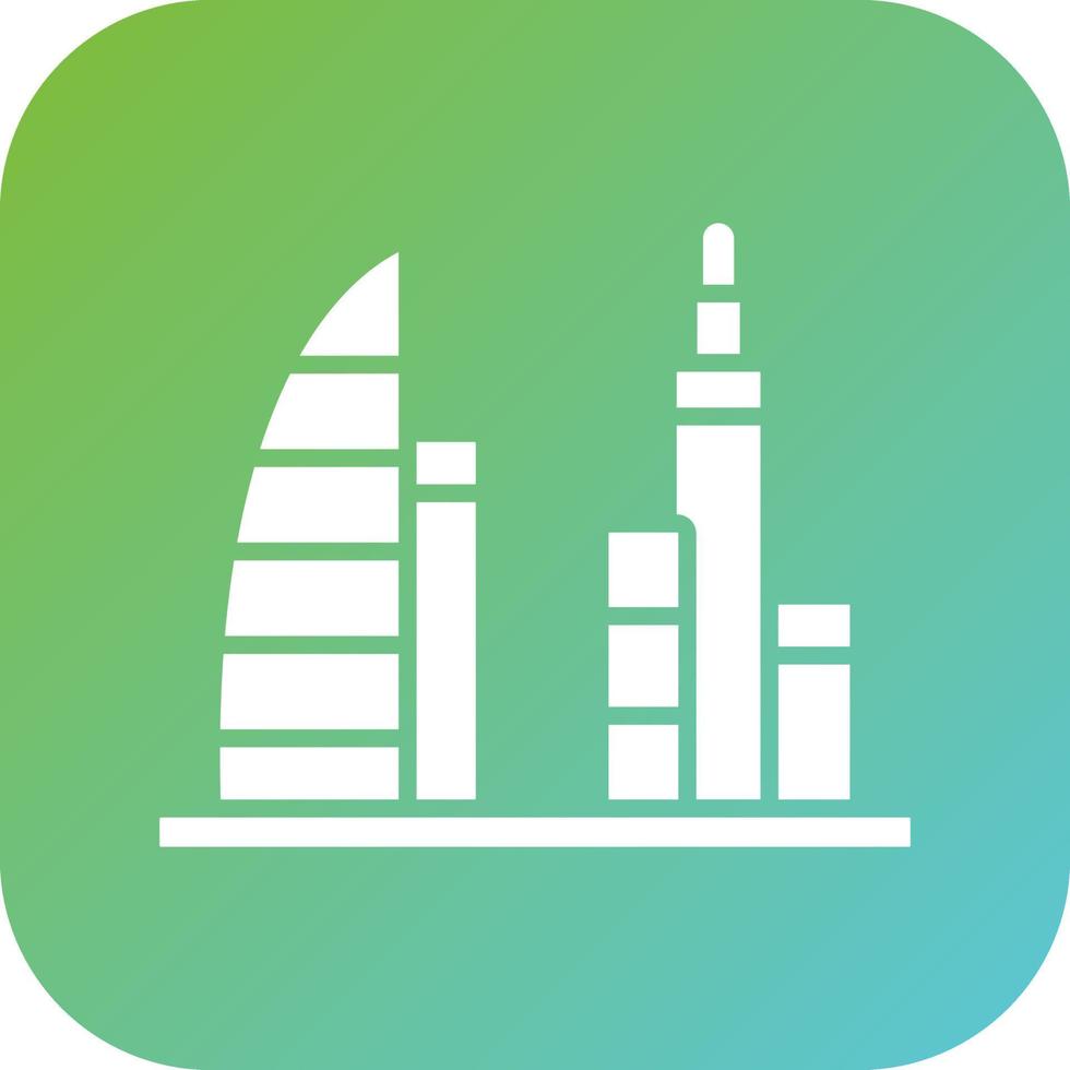 Dubai Scenery Vector Icon Style