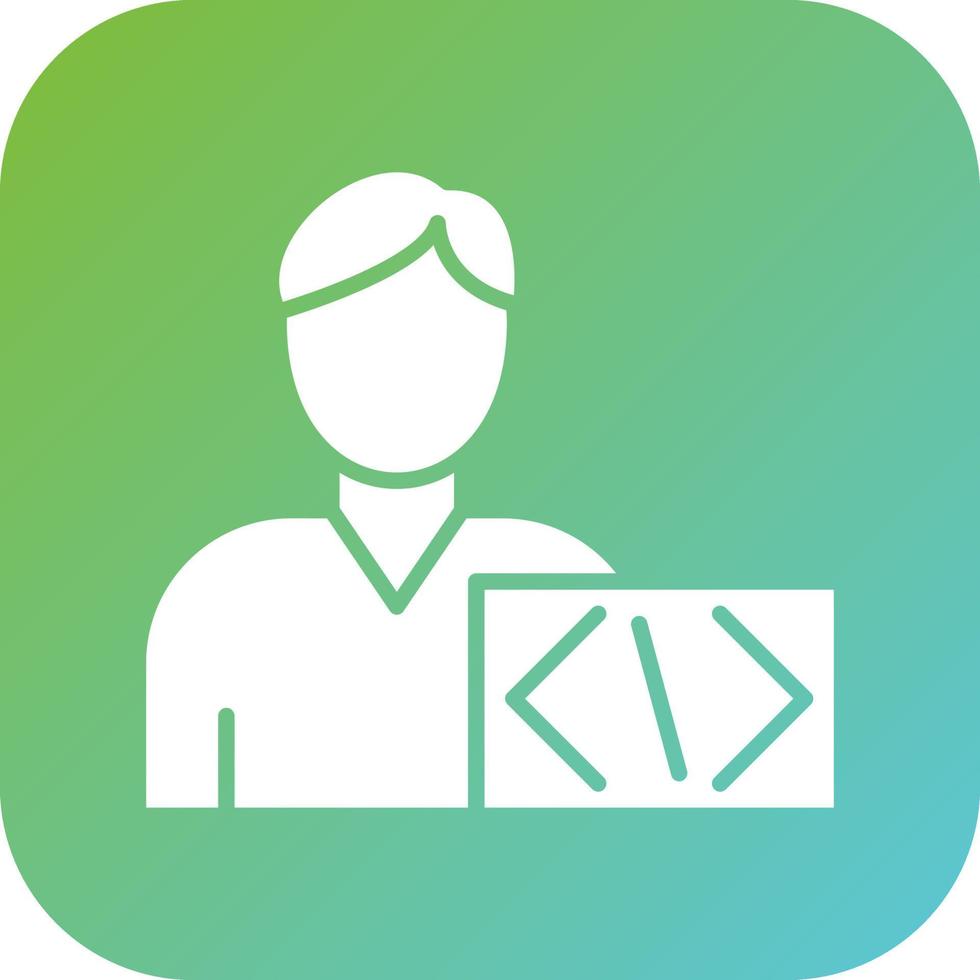 Coder Man Vector Icon Style