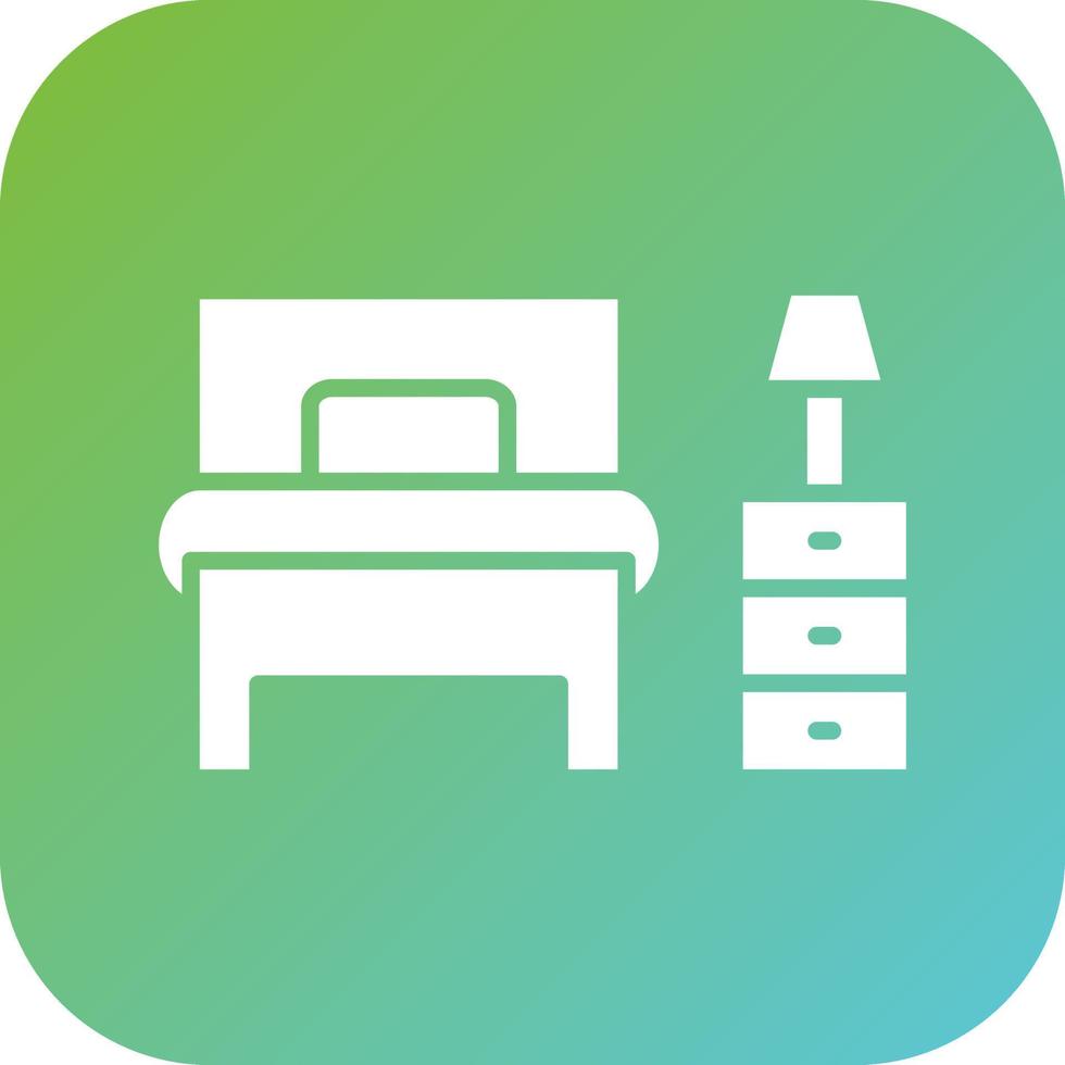 soltero cama habitación vector icono estilo