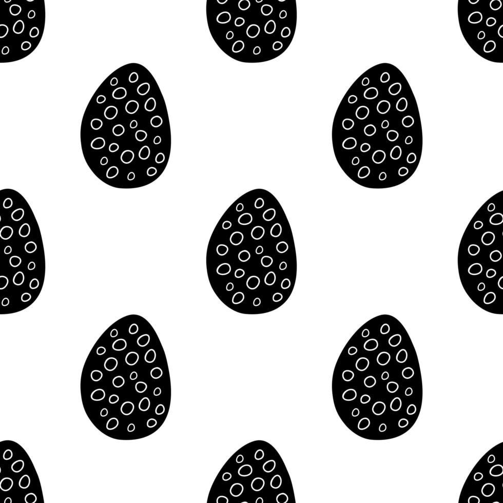 Seamless pattern made from hand drawn Easter eggs illustration. Isolated on white background. vector