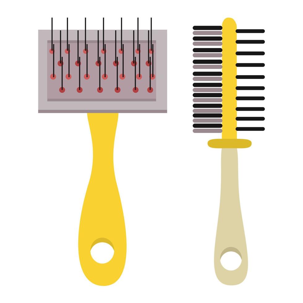 Comb for fur of animals, cats, dogs, animal care. vector