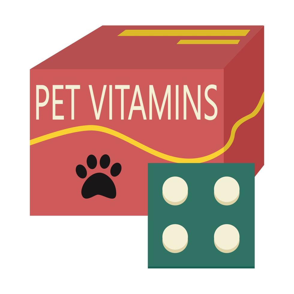 Vitamins, supplements for animals, cats, dogs, animal care. vector