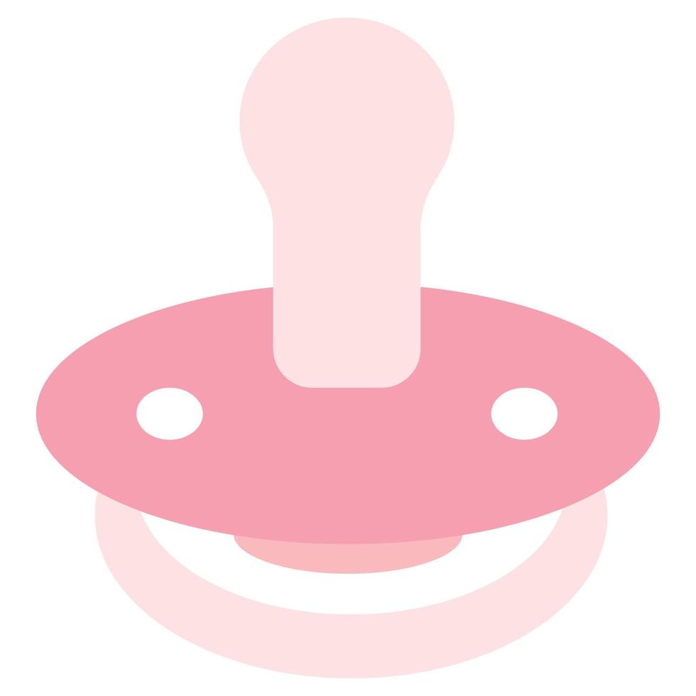 Pink pacifier for girl icon. Vector flat illustration