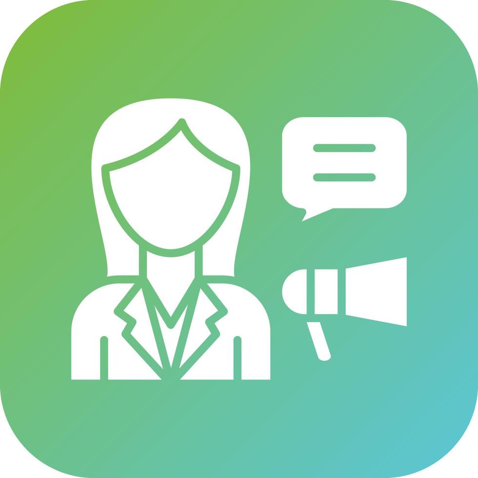 PR Specialist Female Vector Icon Style