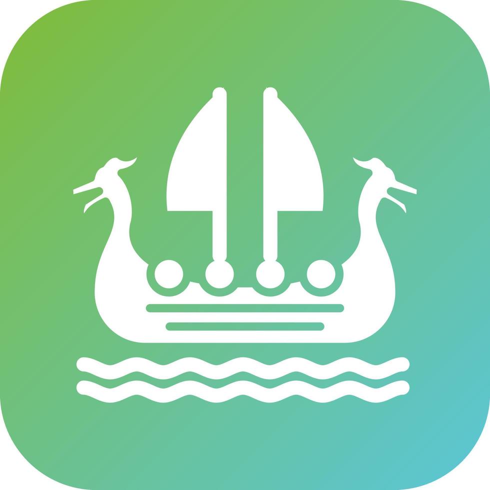 Viking Ship Vector Icon Style