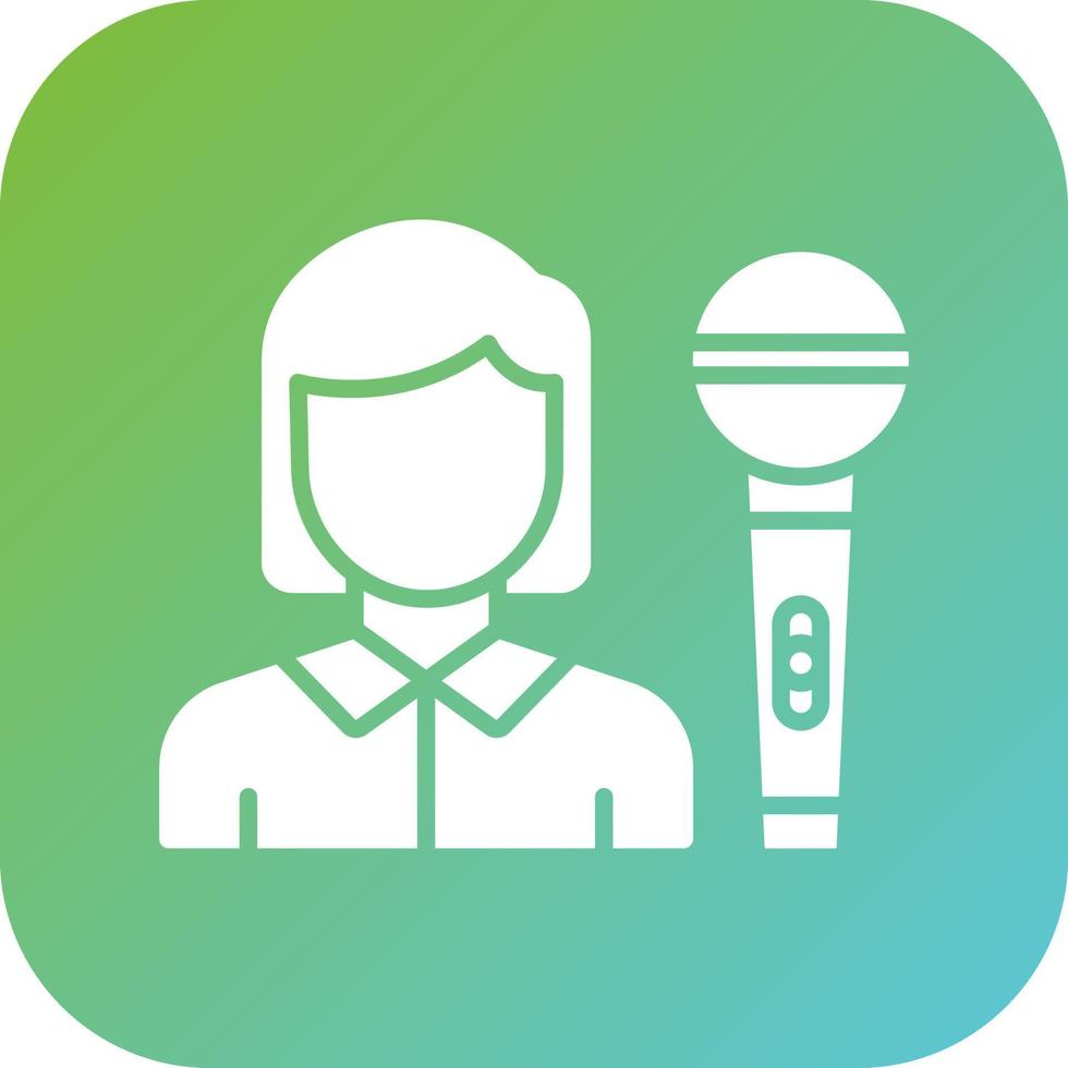 Journalist Female Vector Icon Style