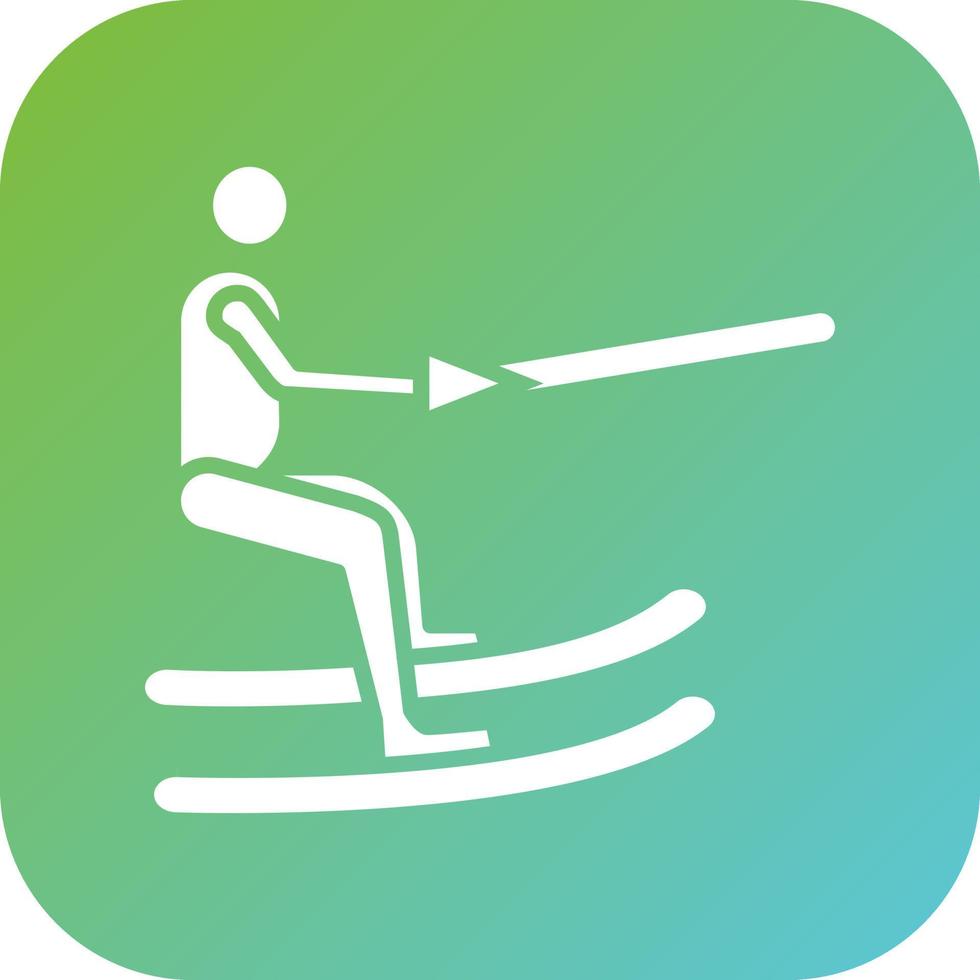 Barefoot Skiing Vector Icon Style