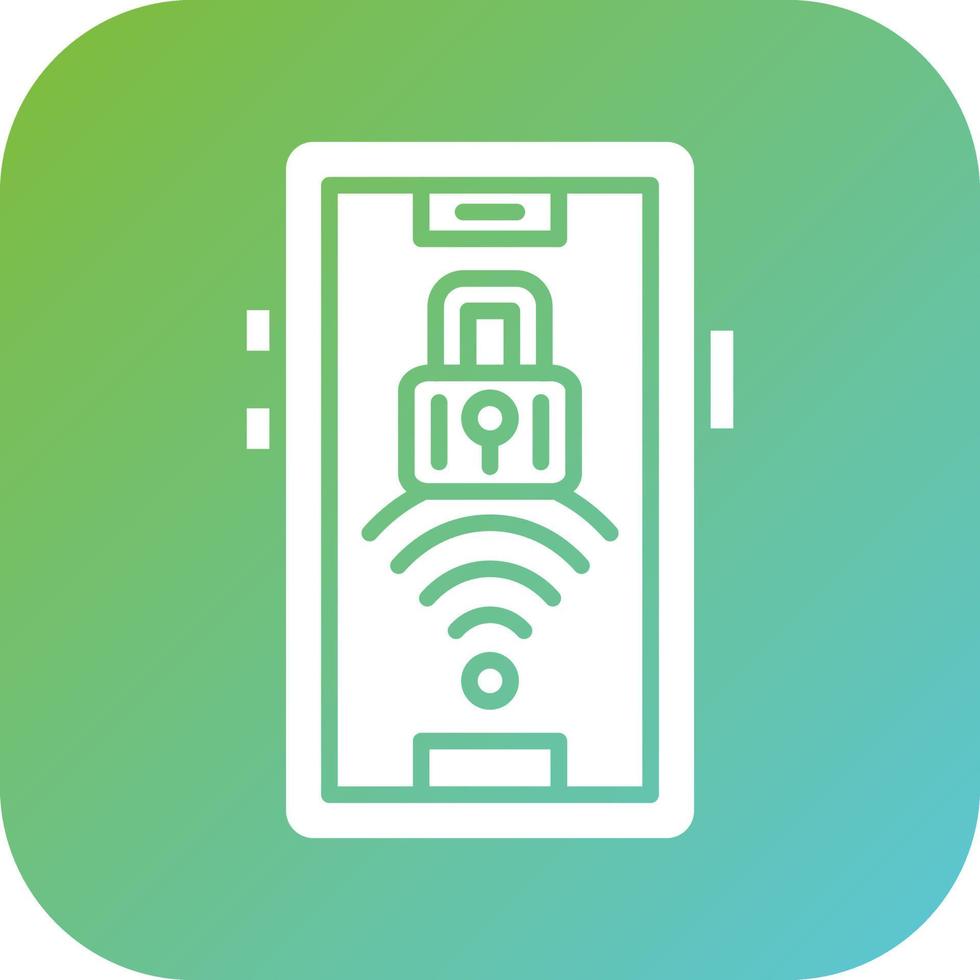 Signal Wifi 4 Bar Lock Vector Icon Style