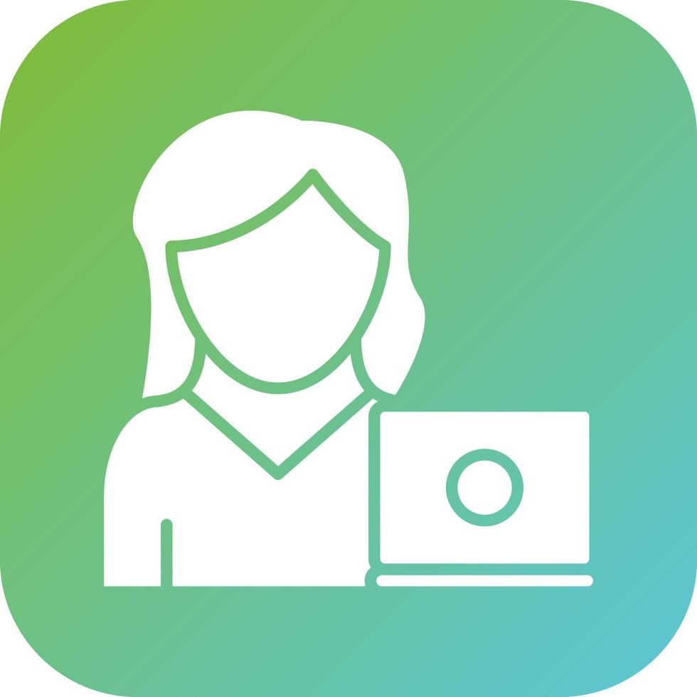 Freelancer Female Vector Icon Style