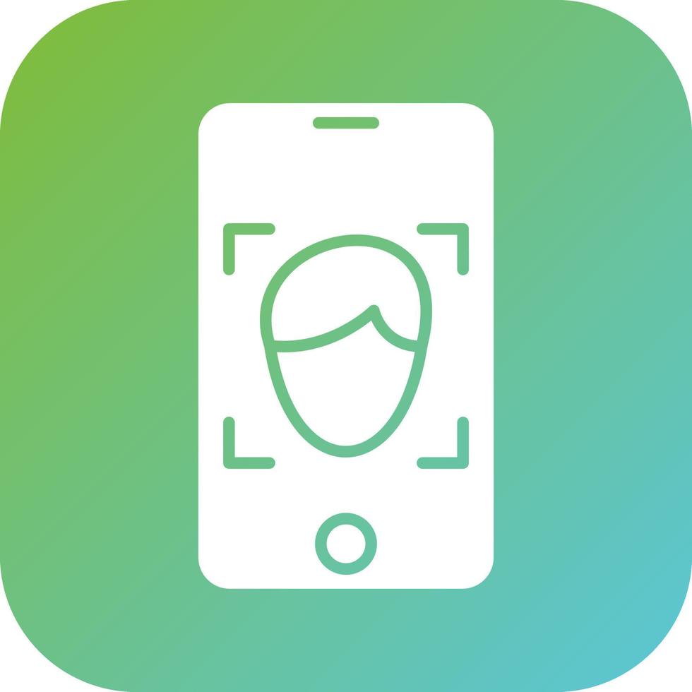 Mobile Face Detection Vector Icon Style