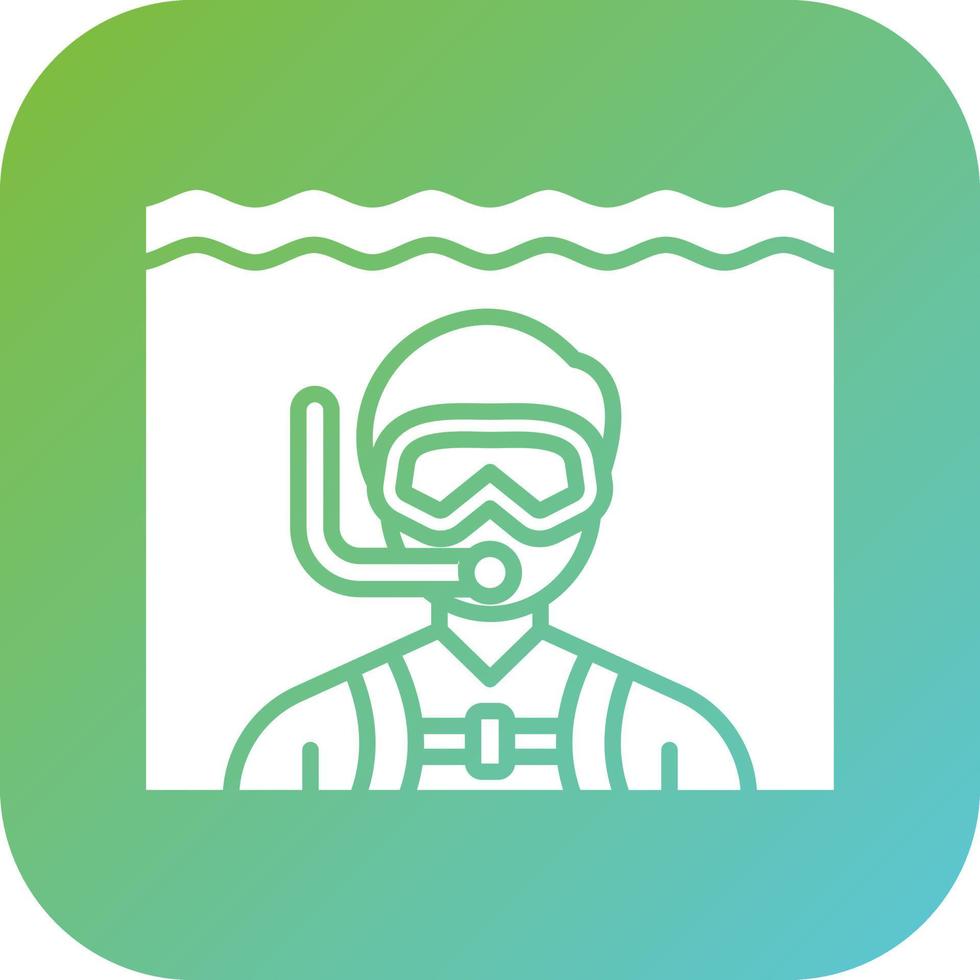 Open Water Diving Vector Icon Style