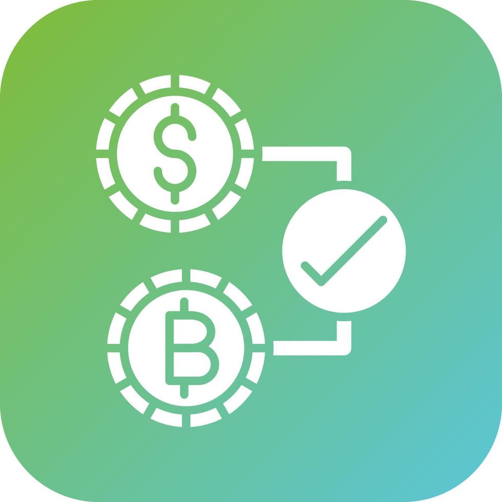 criptomoneda aceptado vector icono estilo