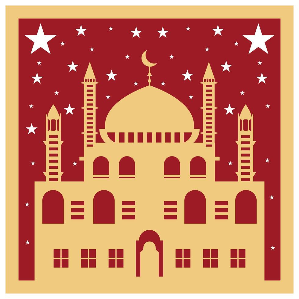 Islamic eid festival greeting card  background, laser cut eid mubarak card vector