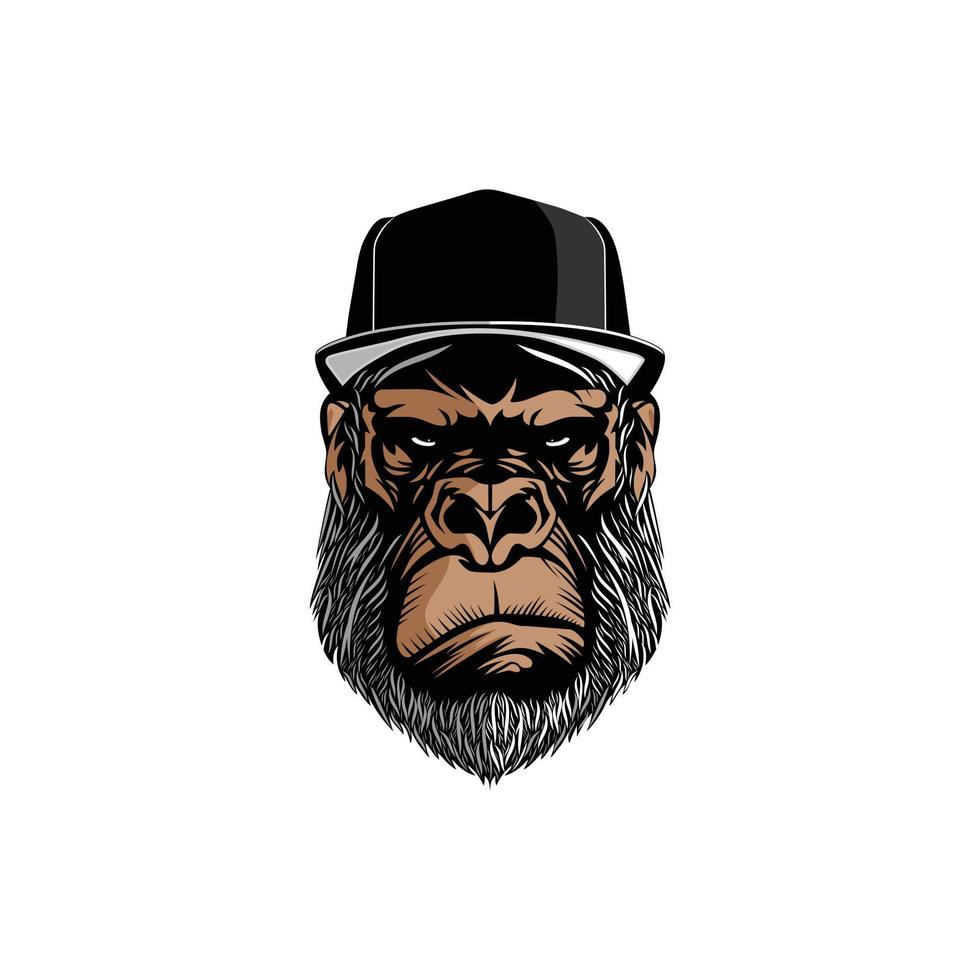 cabeza gorila ilustración vector