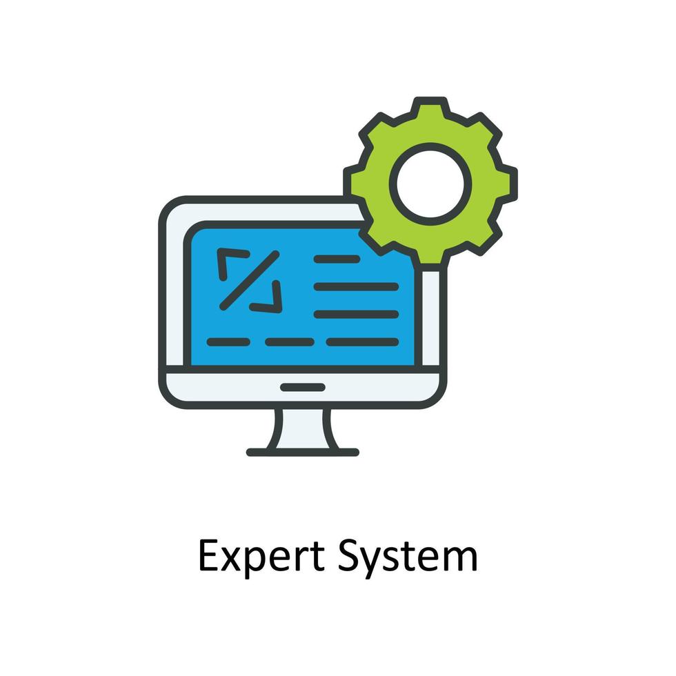 expert system Vector Fill outline Icons. Simple stock illustration stock