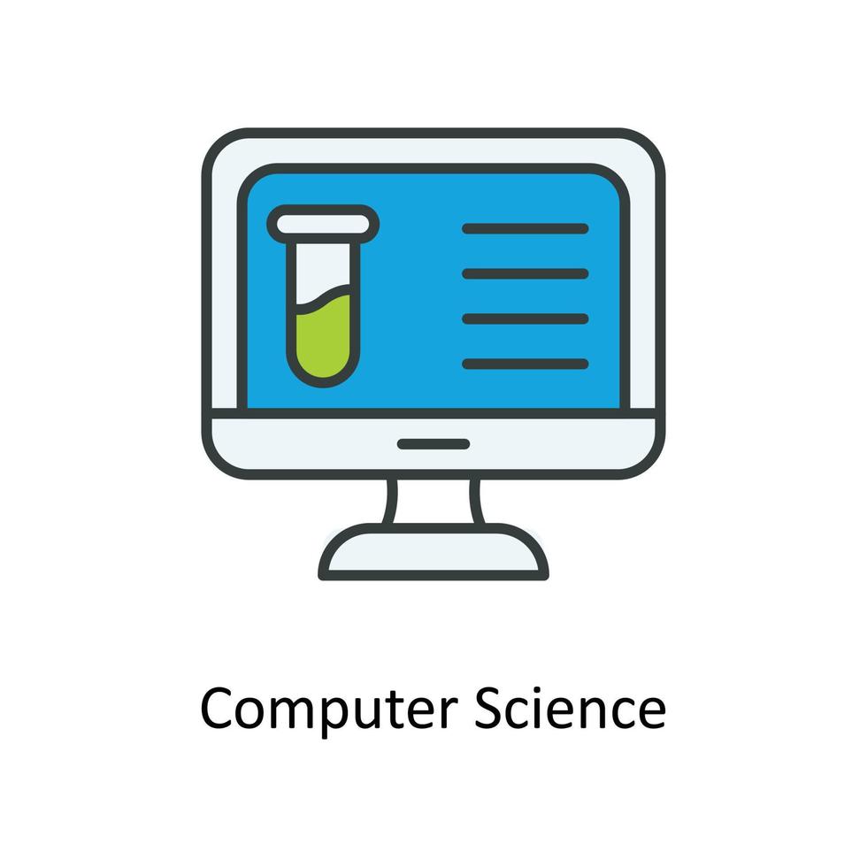 computer science Vector Fill outline Icons. Simple stock illustration stock