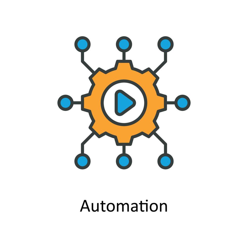 automation Vector Fill outline Icons. Simple stock illustration stock