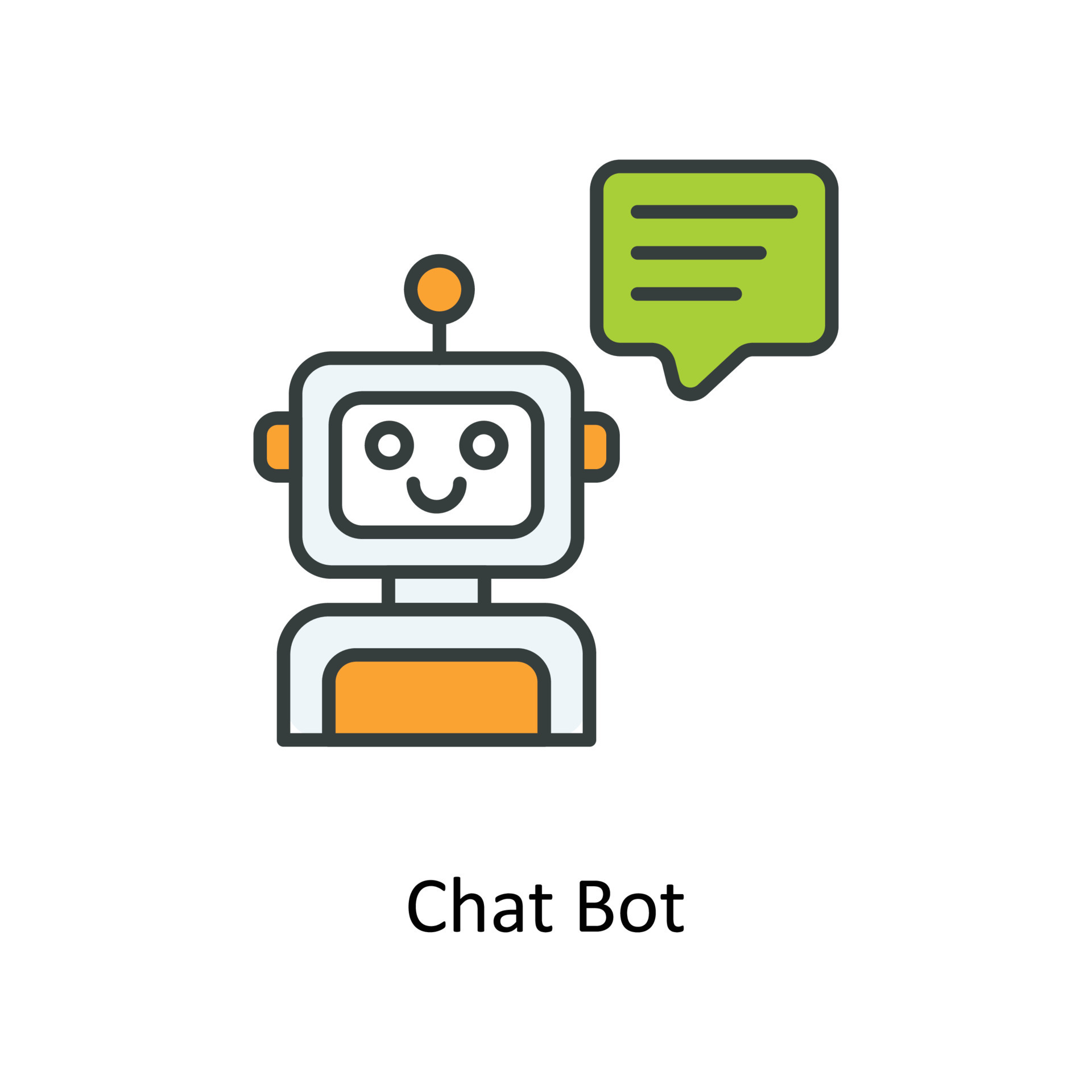 chat bot Vector Fill outline Icons. Simple stock illustration stock ...