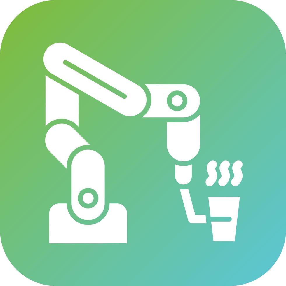 Robot Barista Vector Icon Style