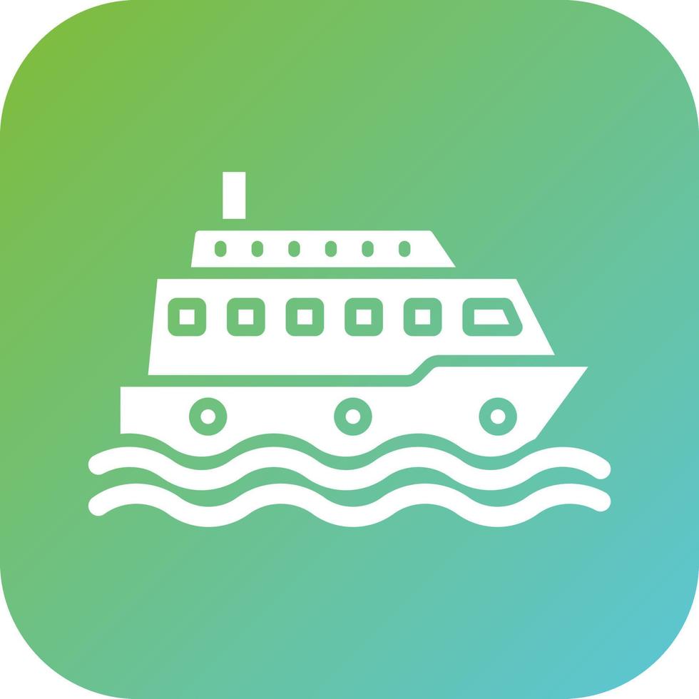 Ferry Boat Vector Icon Style