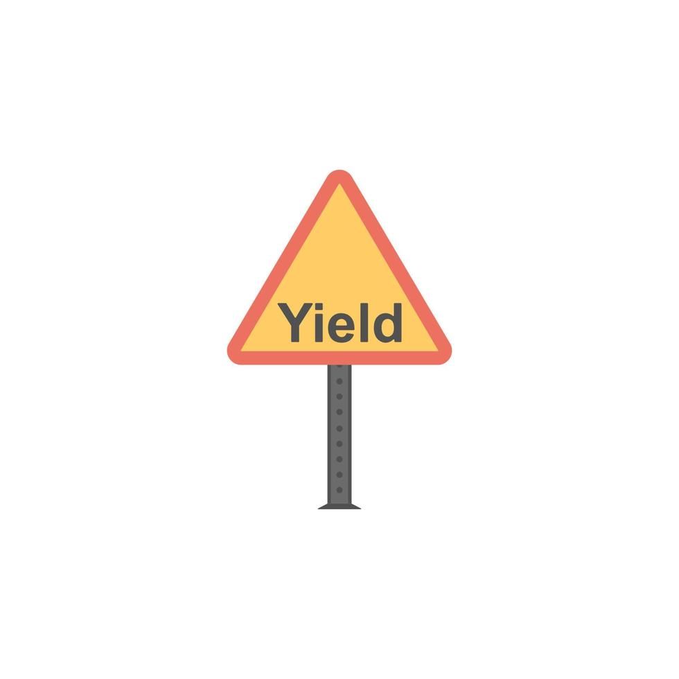 Yield sign colored vector icon