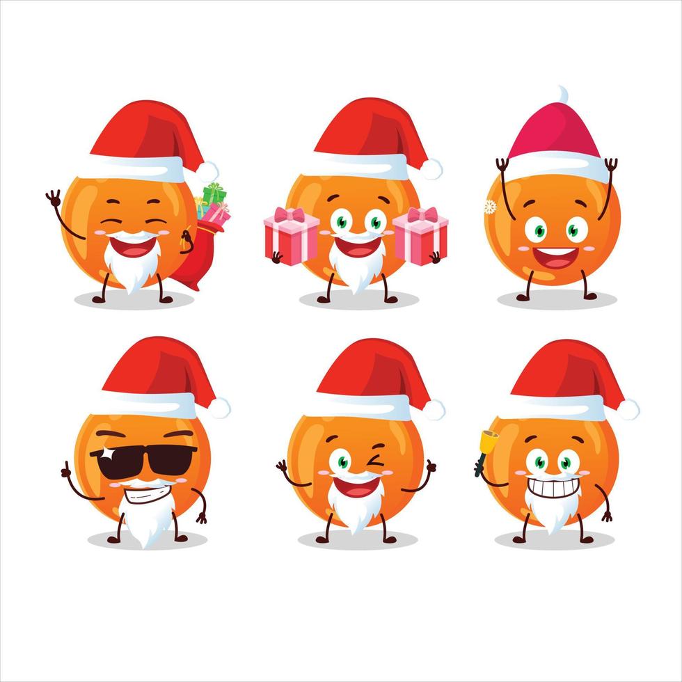 Papa Noel claus emoticones con Víspera de Todos los Santos naranja caramelo dibujos animados personaje vector