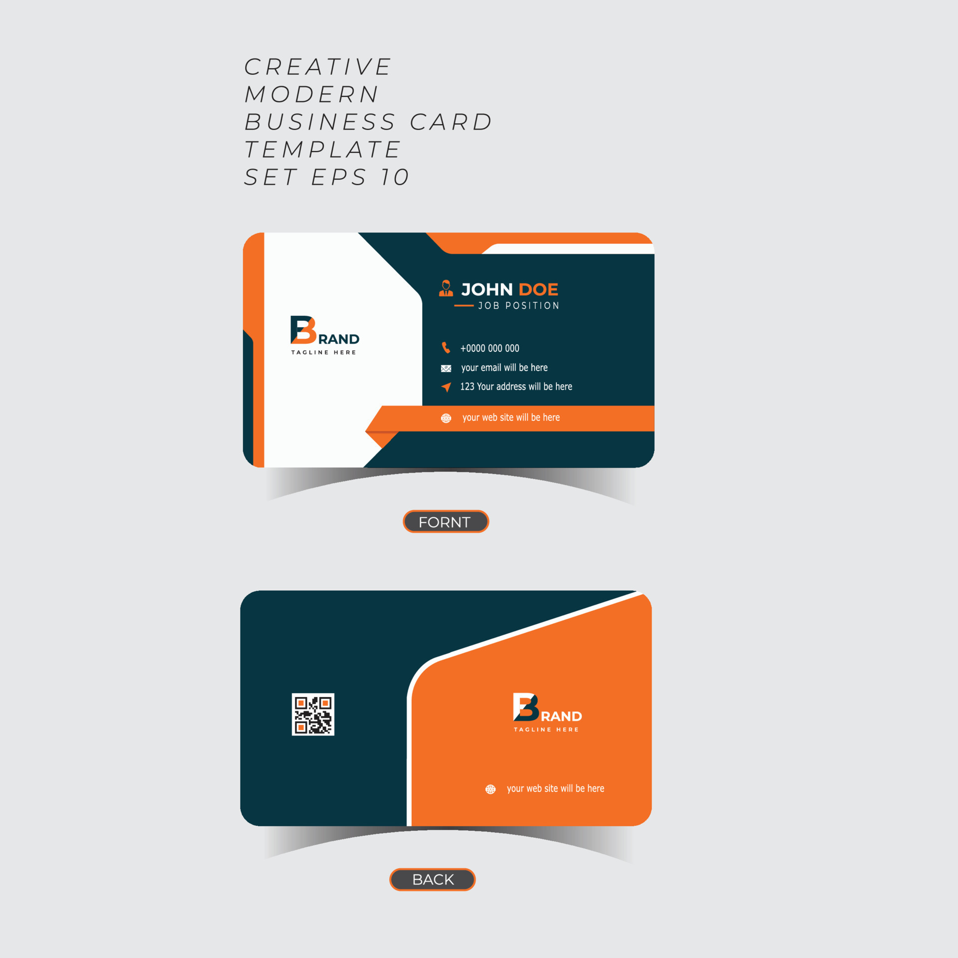 Modern Creative and Clean Business Card Template. portrait and