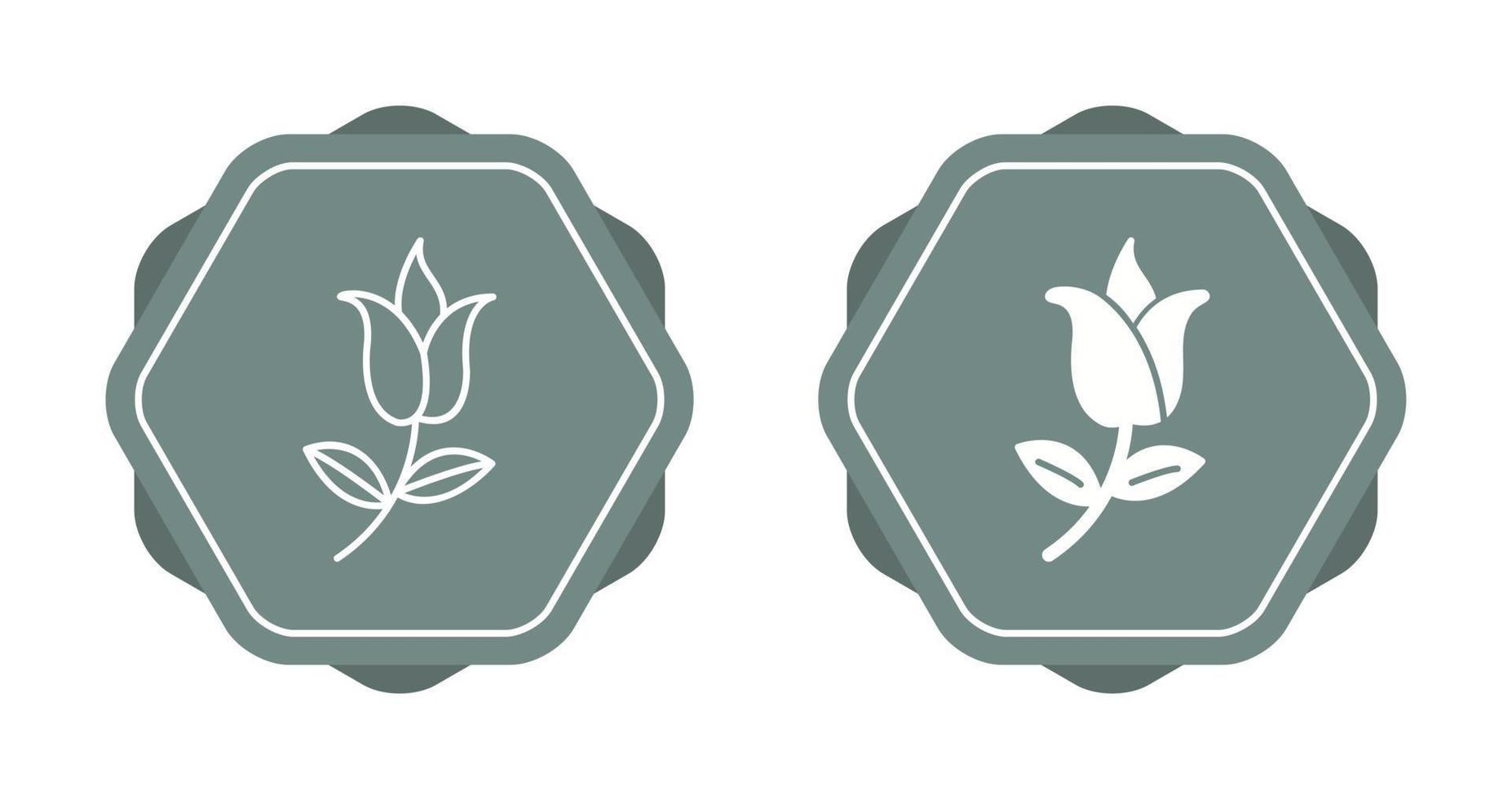 Flower with leaves Vector Icon