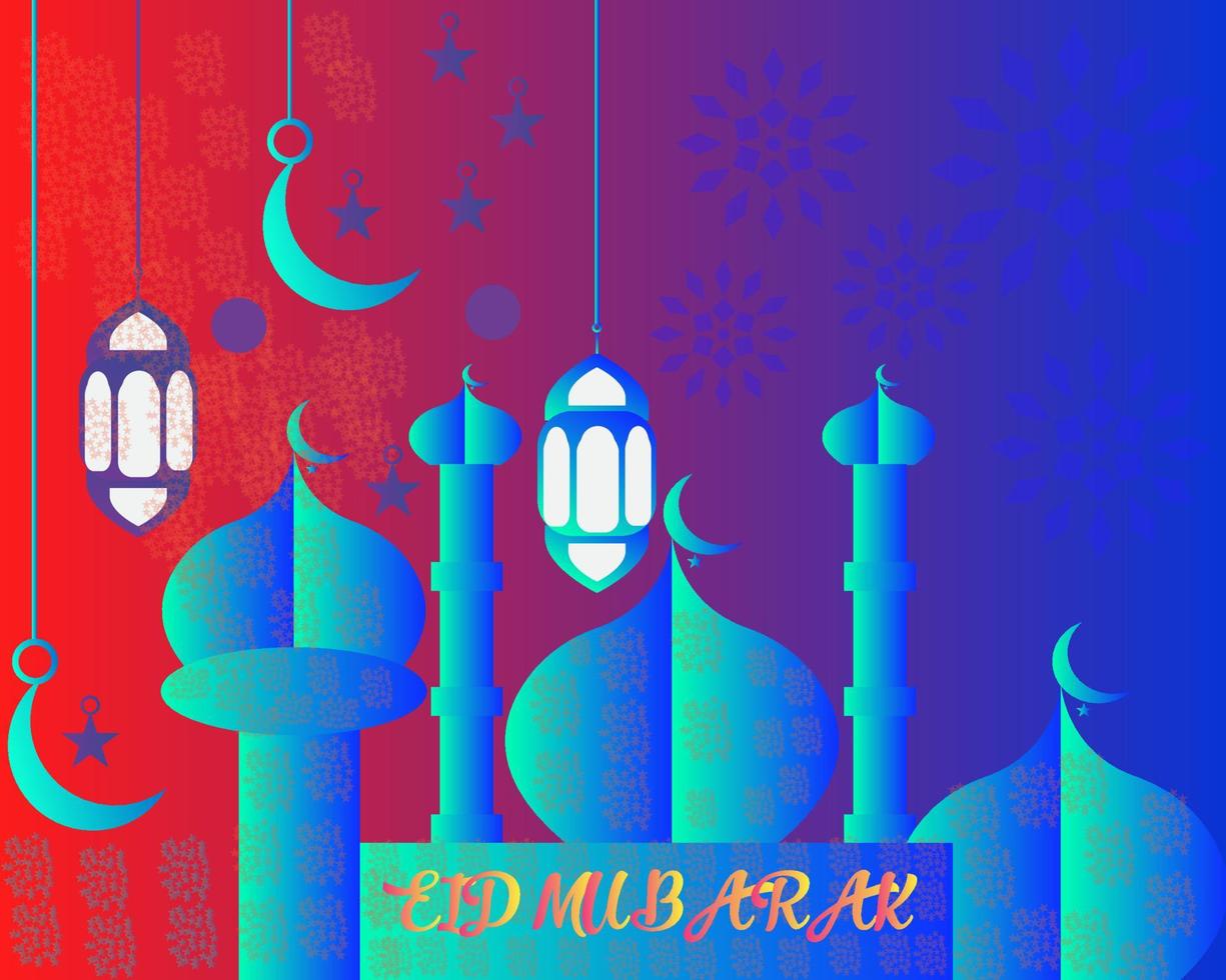 Eid Mubarak colorful background design vector