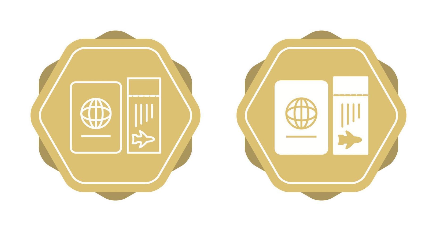 Ticket and Passport Vector Icon