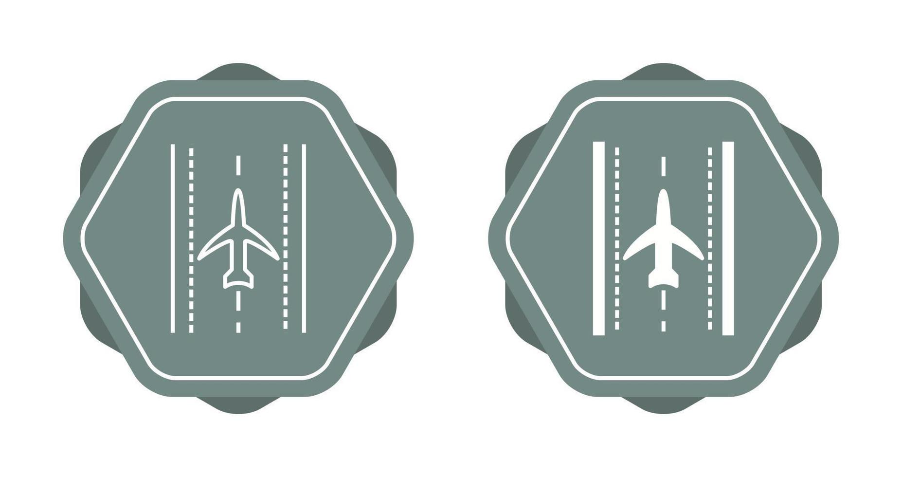avión en icono de vector de pista