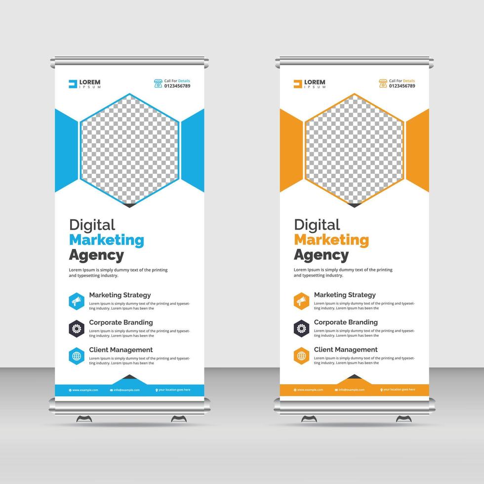 corporate roll up stand banner template design for a business vector