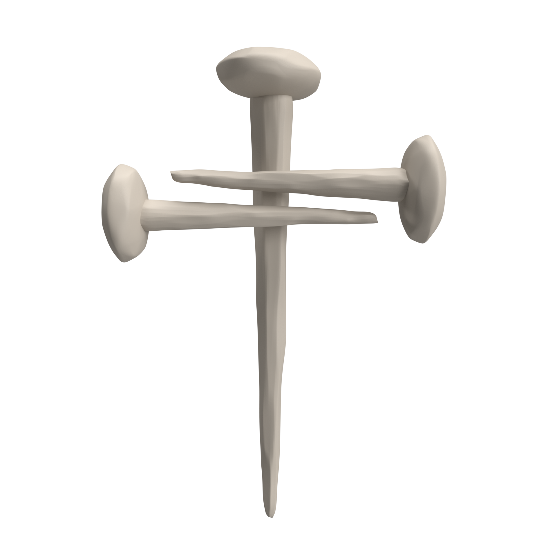 3d nails of Jesus Christ in form of cross. Easter icon rendering