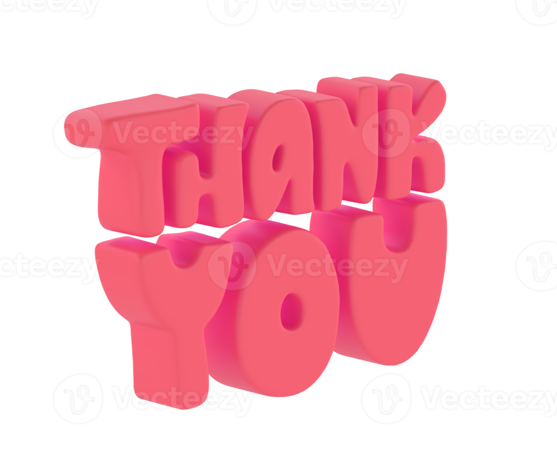 Thank you orange lettering 3d text icon hand drawn, thanksgiving day Cute illustration isolated transparent png background