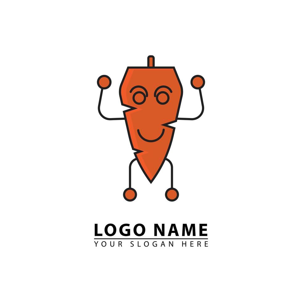 carrot character cute vector logo icon.
