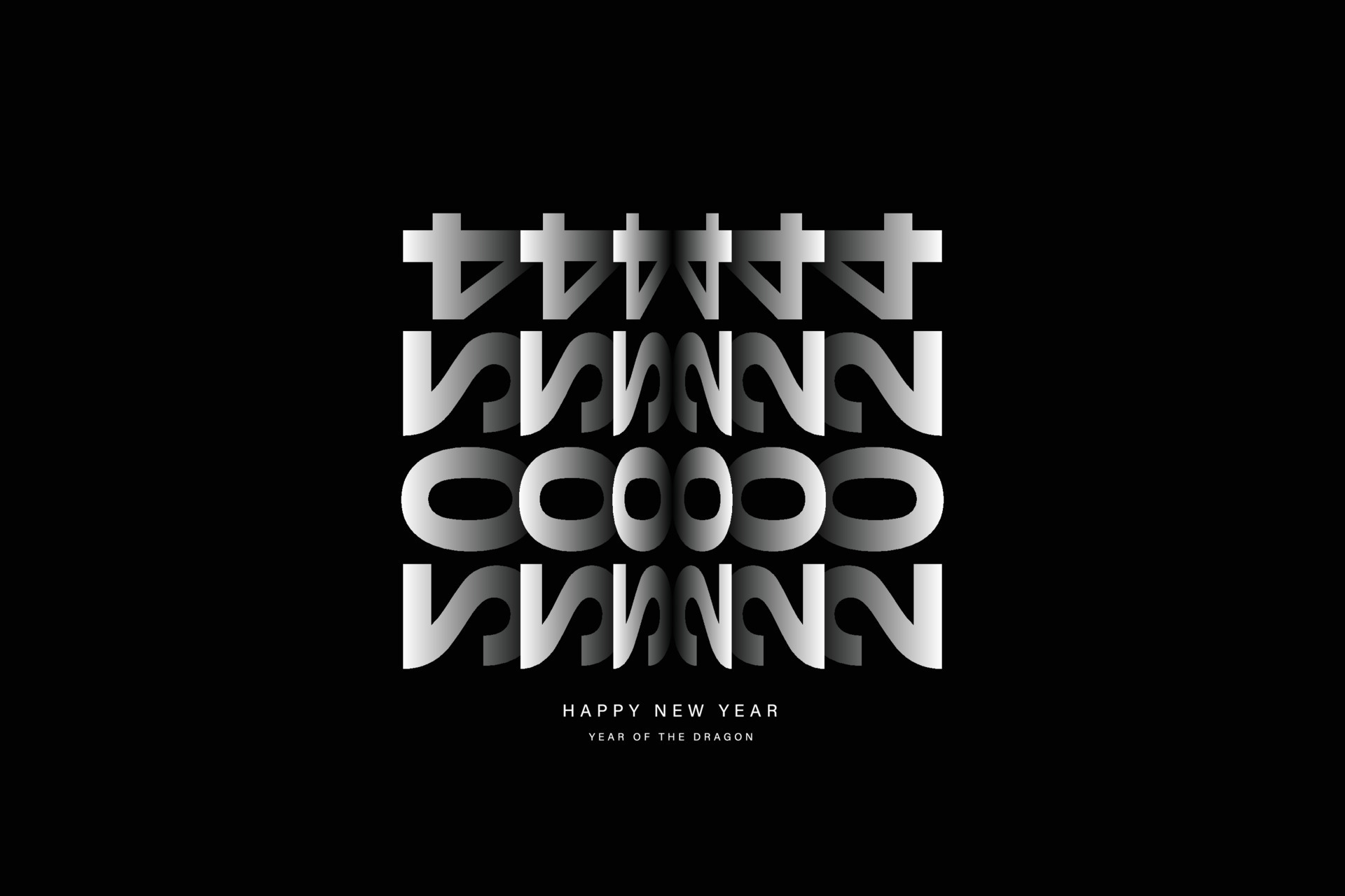 Happy New Year 2024 Flip text effect isolated on black background