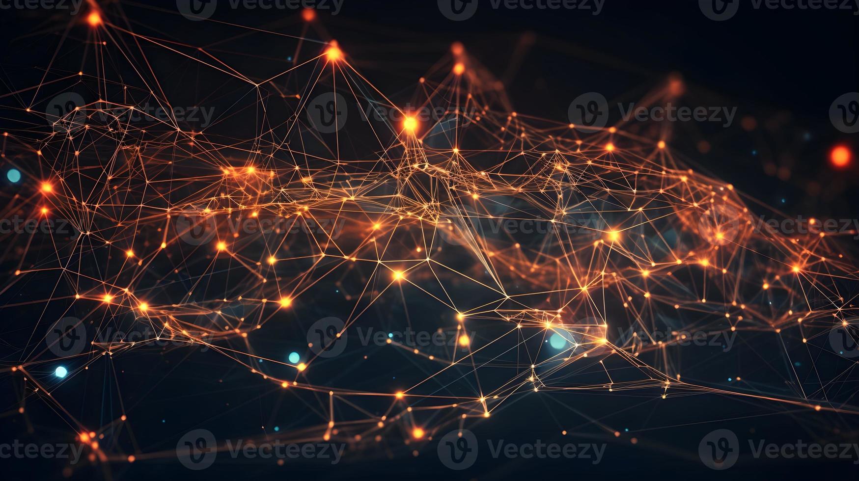 Abstract Technology Network Structure Dark Background photo