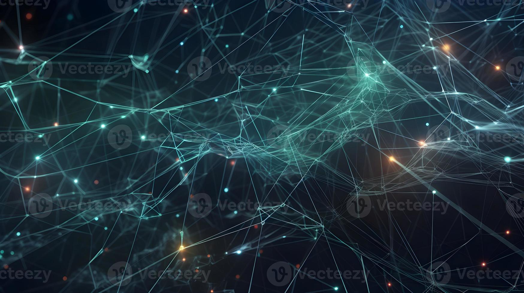 Abstract Technology Network Structure Dark Background photo