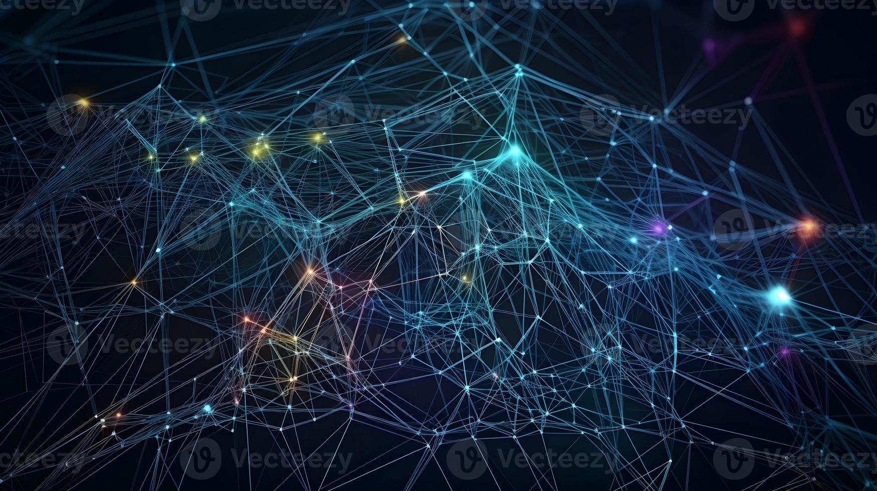 Abstract Technology Network Structure Dark Background photo